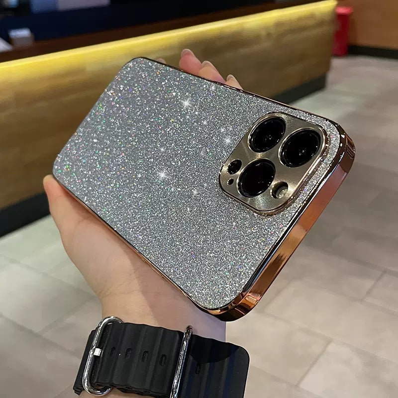 Housse de protection pour CD en métal pour téléphone Glitter Diamant Électroplaqué