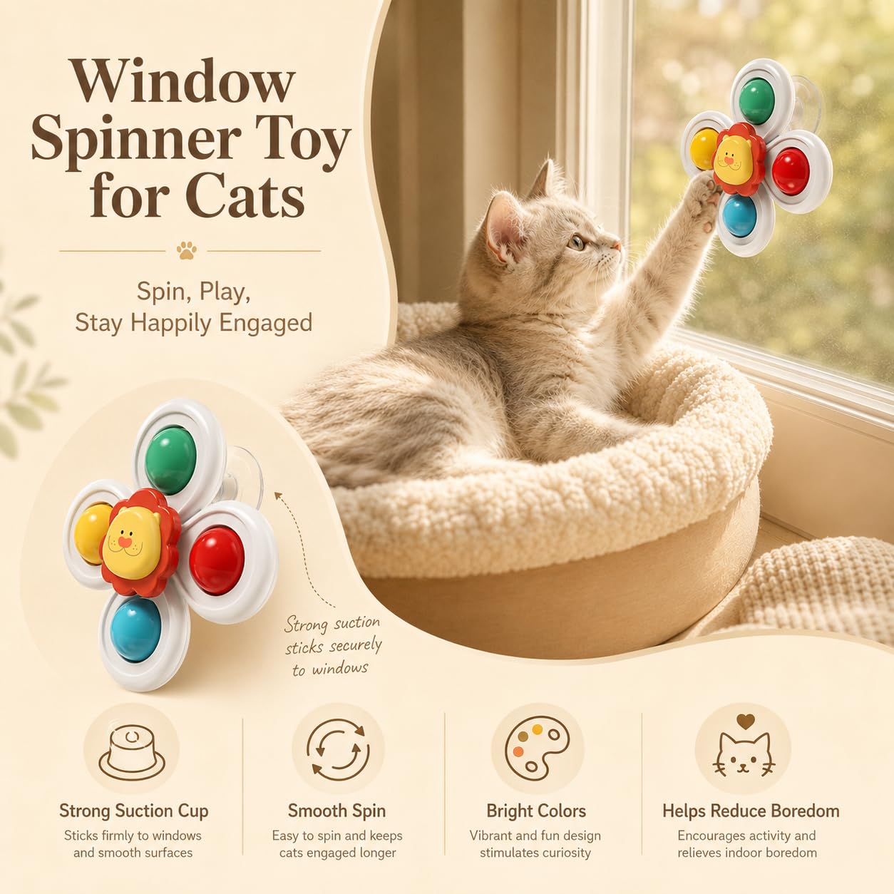 Jouet de chat en coupe d'aspiration 3PCS