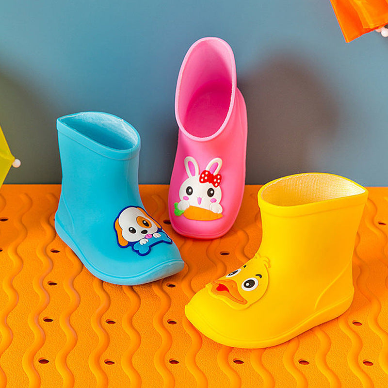 Chaussures en caoutchouc élégant antidérapant pour hommes et femmes & Bottes de pluie pour bébé Velvet