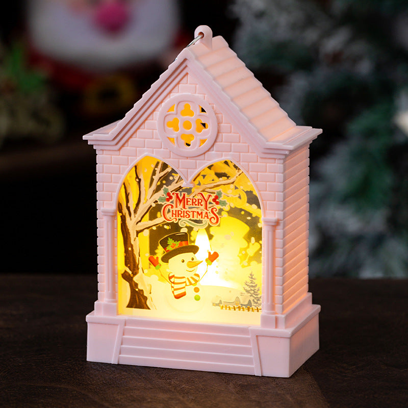 Décorations de Noël Maison de style européen Lumière de nuit LED Bureau Ornements Fenêtre Vent L