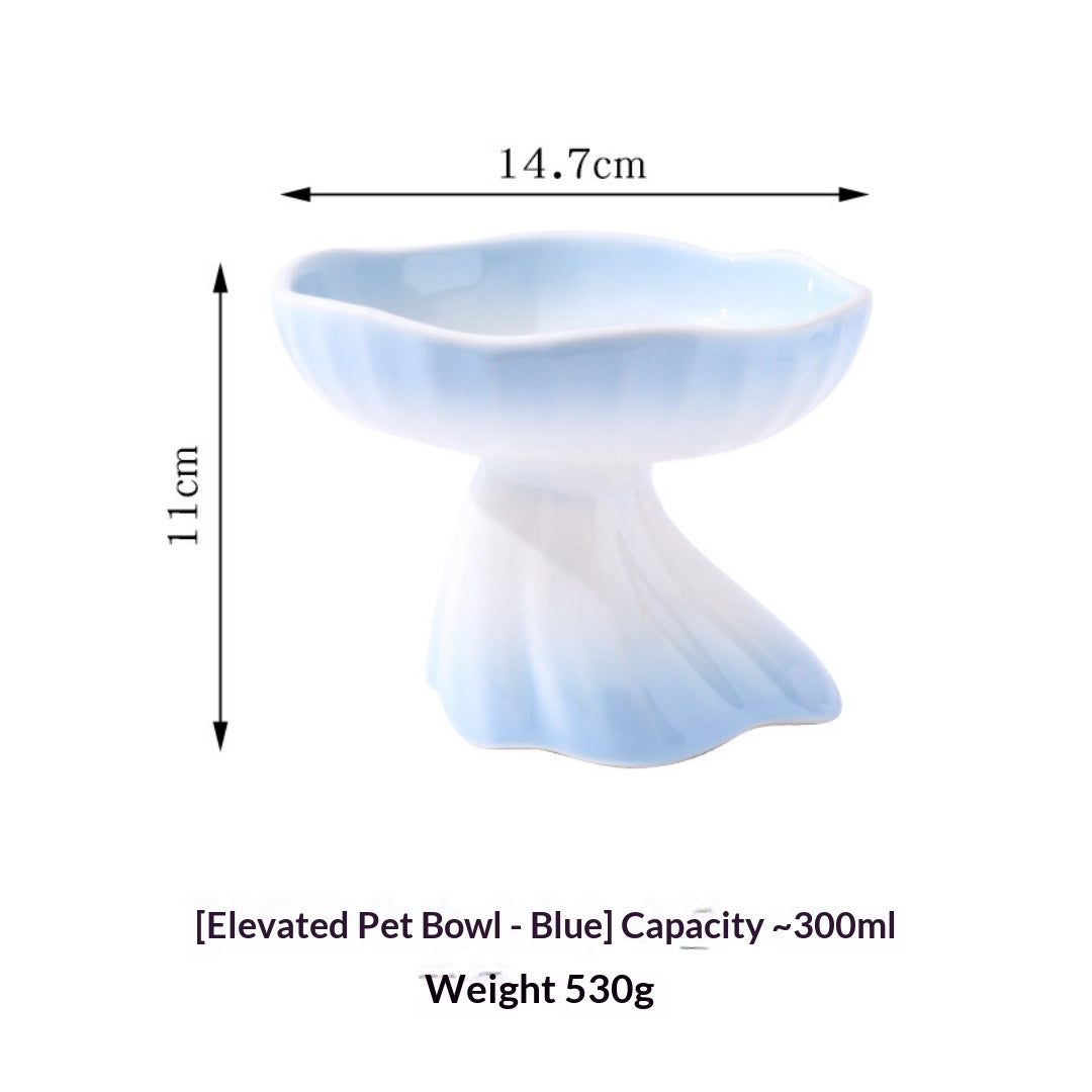 Élevé en céramique graduée en forme de robe Pet Water & Food Bowl pour chats et chiens