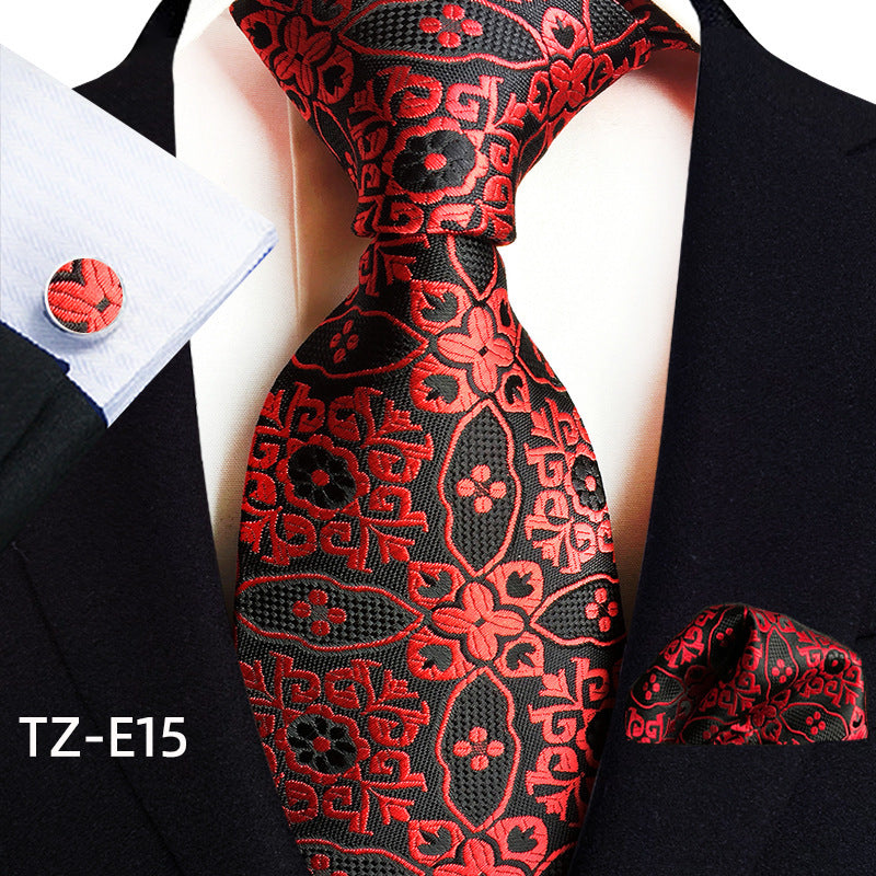 Paisley Tie Square Scarf Pocket Square Cufflinks Ensemble de trois pièces