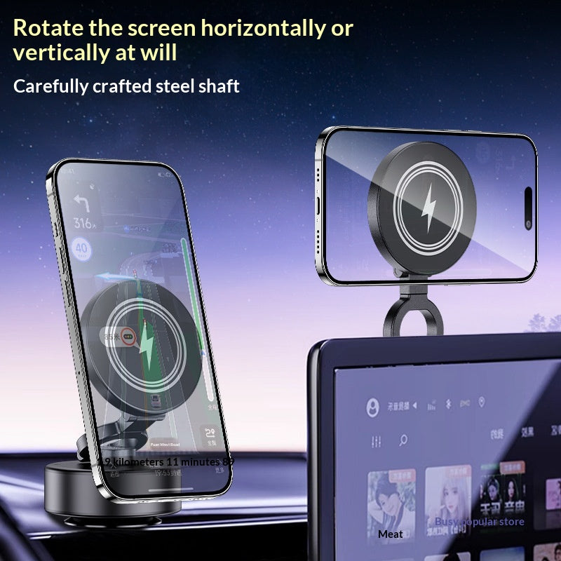 Support de téléphone de voiture pliable avec chargeur sans fil 15W