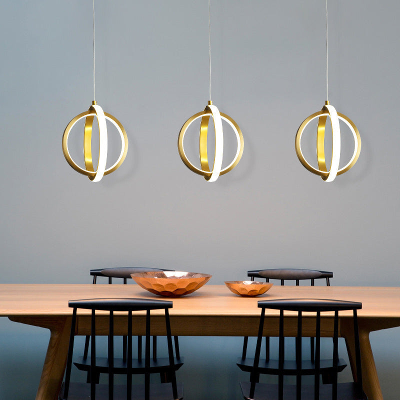 LED lumière circulaire lampe pendentif simple et créative