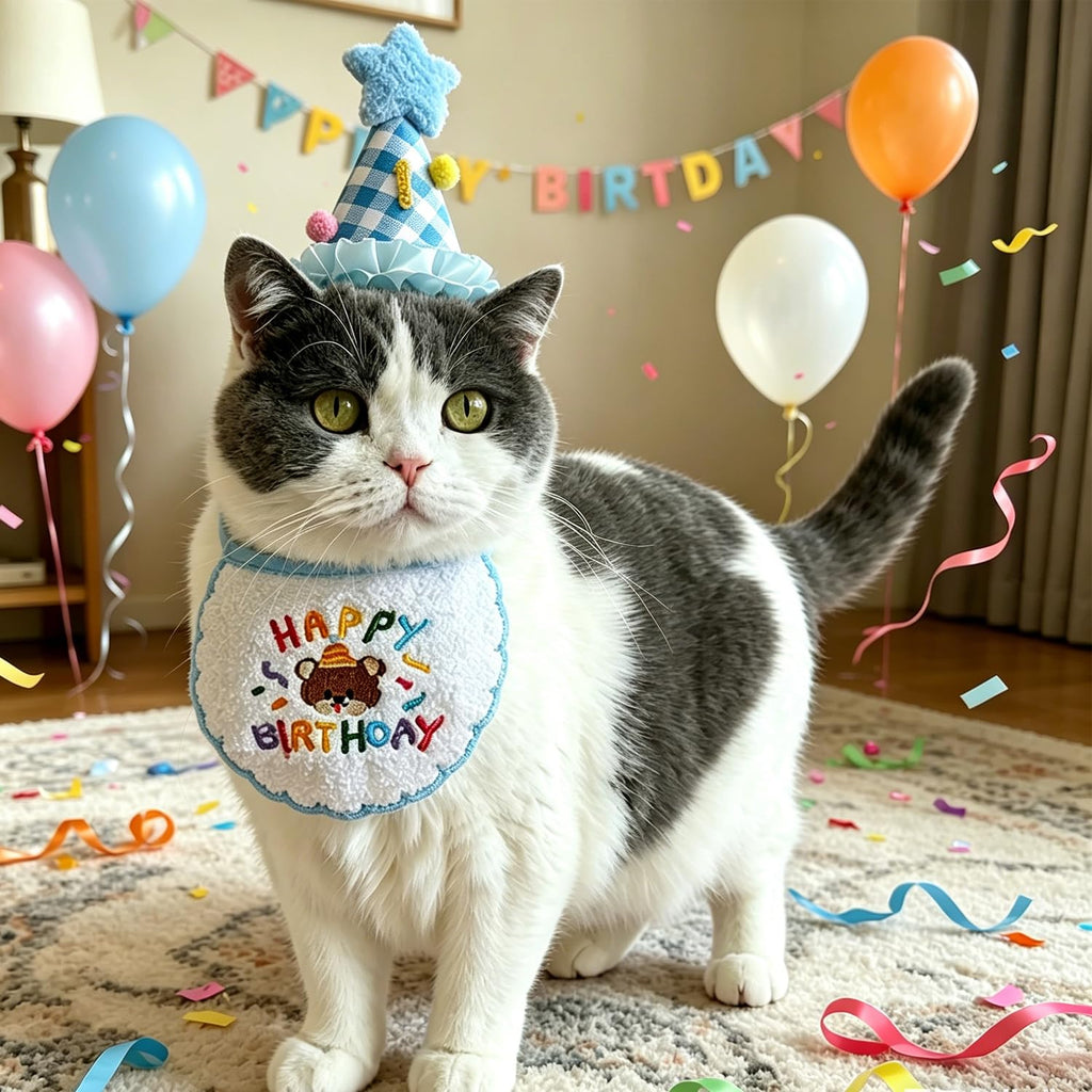 Fournitures pour fête d'anniversaire de chat