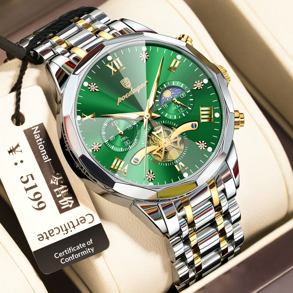 Montre Quartz multifonctionnelle imperméable pour hommes