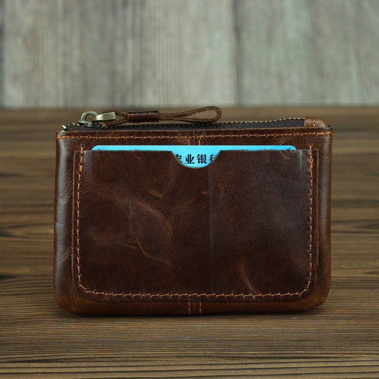 Rétro homme Crazy Horse Cuir Pièce Purse