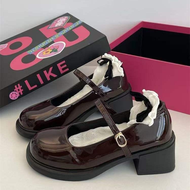 Rétro Mary Jane Femmes Chaussures en cuir