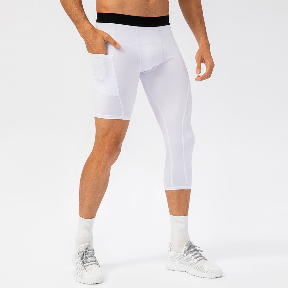 Pantalon de fitness à jambes simples pour hommes Longueur de la poche