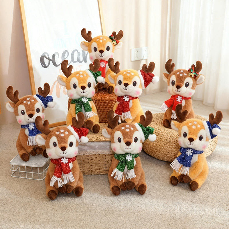 Jouet mignon en peluche de cerf de Noël
