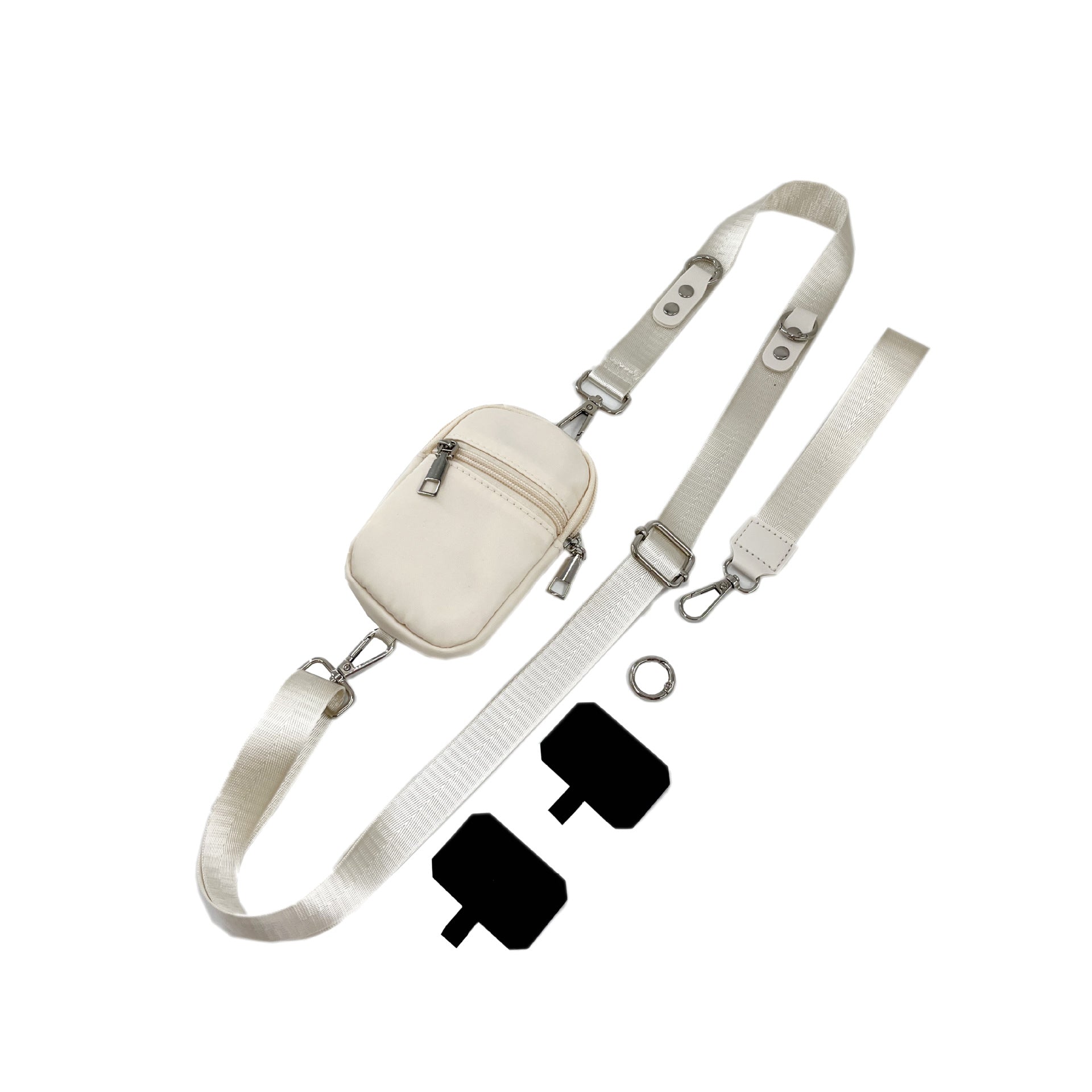 Twill Glossy Ribbon Phone Lanyard Bracelet de poignet amovible avec une petite poche de monnaie