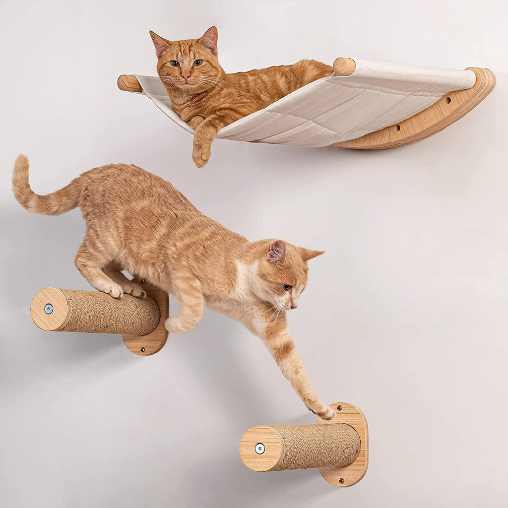 Neste de chat mural en bois