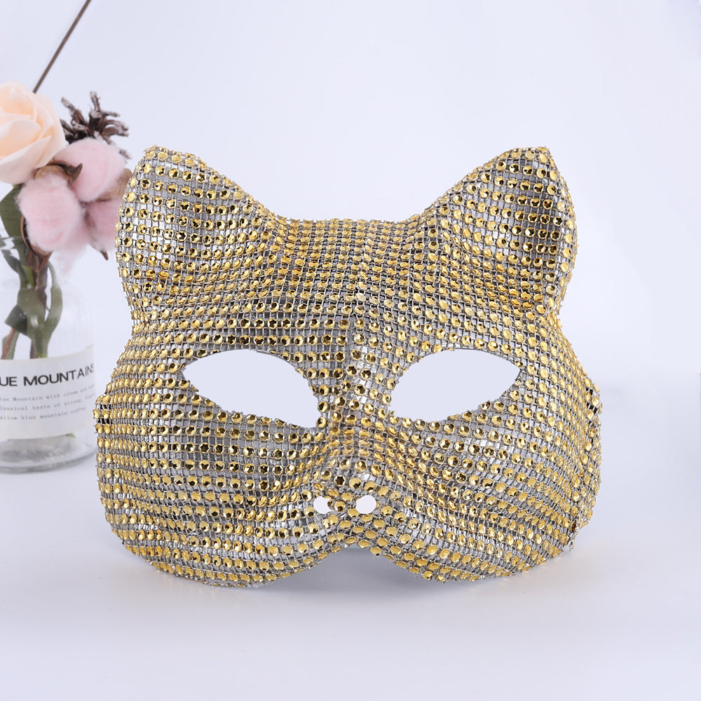Masque de mode de la fête de bal d'Halloween incrusté de diamants