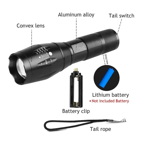 Lampe de poche UV LED Torche Zoomable Ultra Violet Noir Blanc Double détecteur de lumière