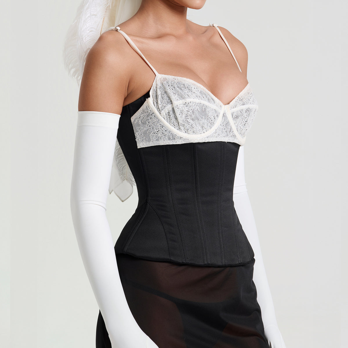 Corset en dentelle serrée pour femmes avec désossage sous-cutané