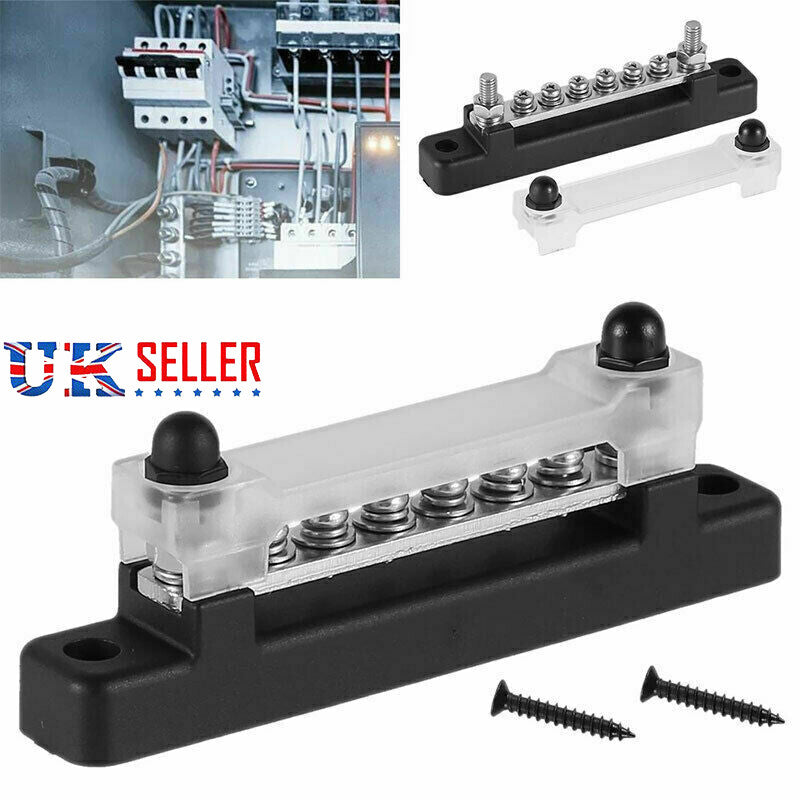 12V Distribution Bar Auto Boat Marine Power 6 Way Terminal Block Bus Bar