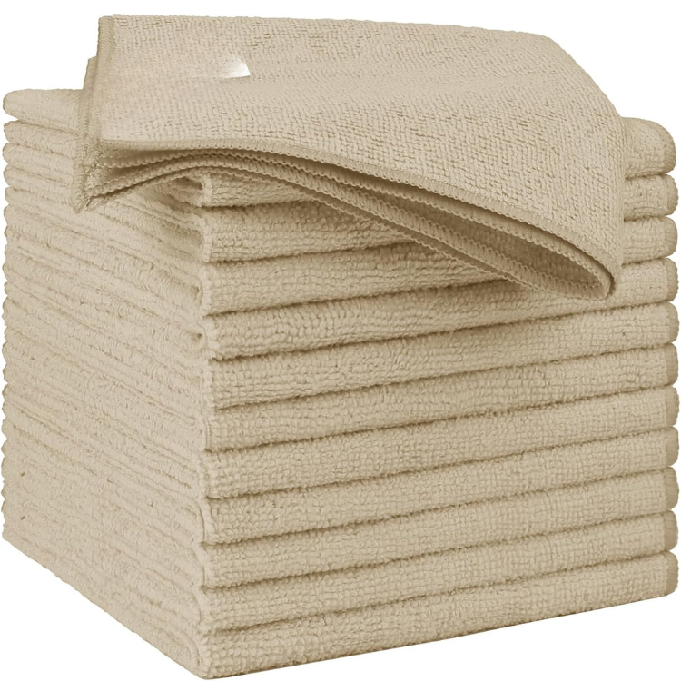 Housse de nettoyage en microfibres brunes 12 Pack