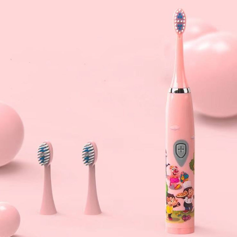 Enfants Sonic électrique brosse à dents IPX6 imperméable Caricature colorée pour enfant utilisation souple