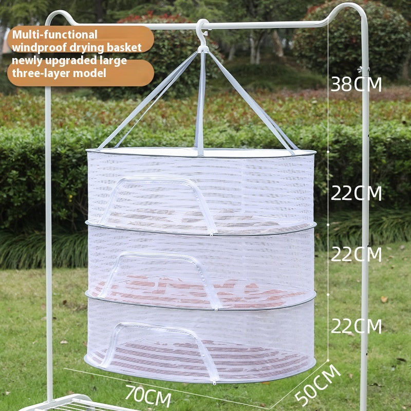 Réseau de suspension Produits secs Artifact Fly Cage Foldable Balcon Les choses de séchage