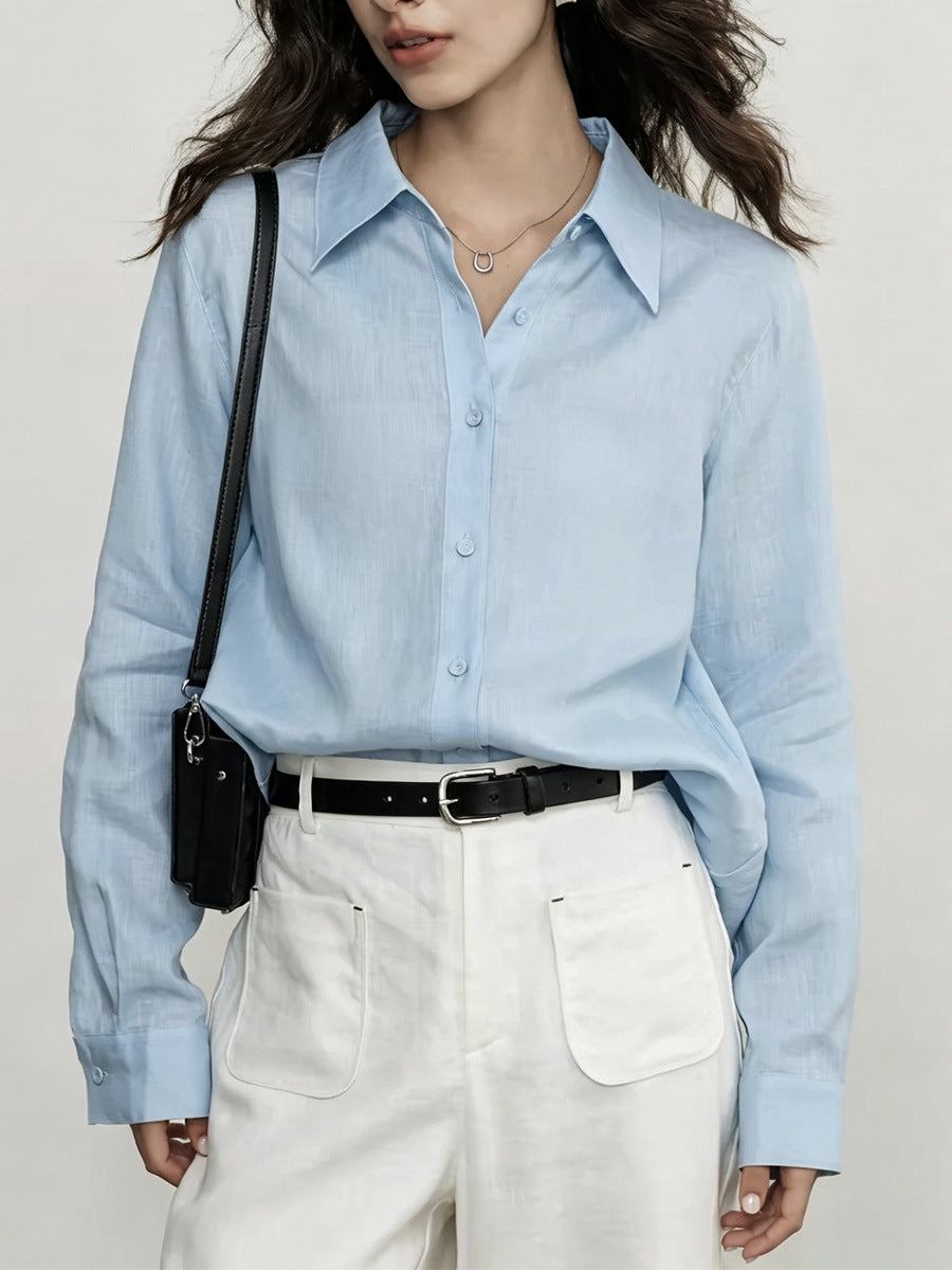 Haut de blouse de style lin pour femmes