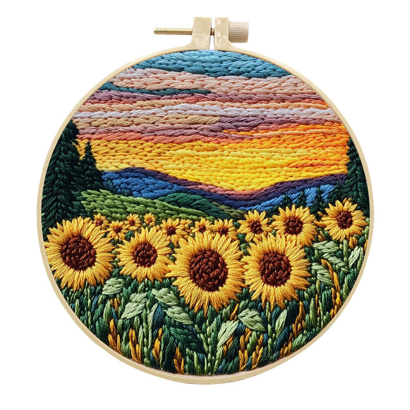 Broderie bricolage paysage tissu fait main artisanat Matériau Kit