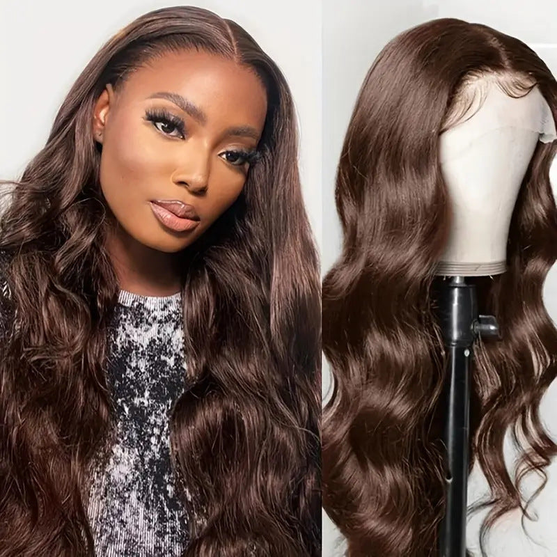 Marron Big Wave Faux Long Curly Wig Head Cover
