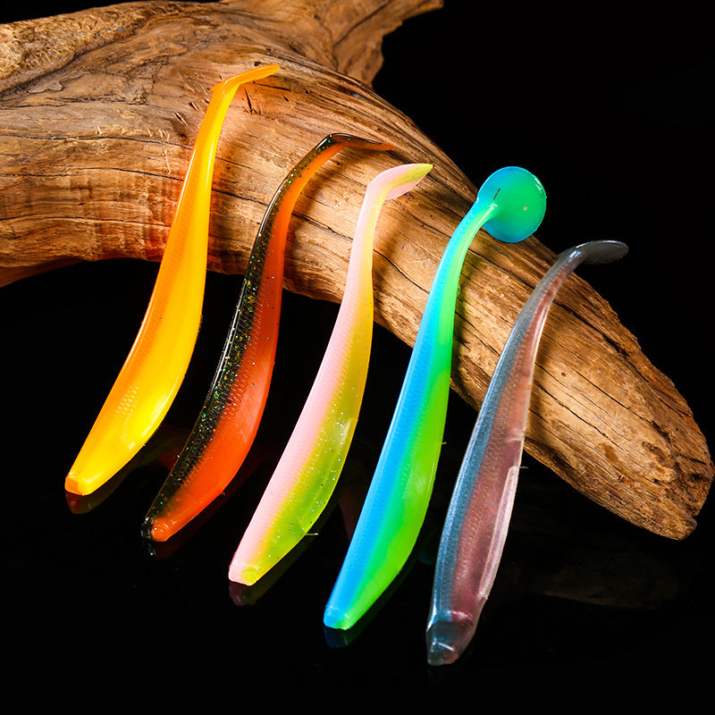 T-tail bicolore Bionic doux Lure avec l'odeur de poisson
