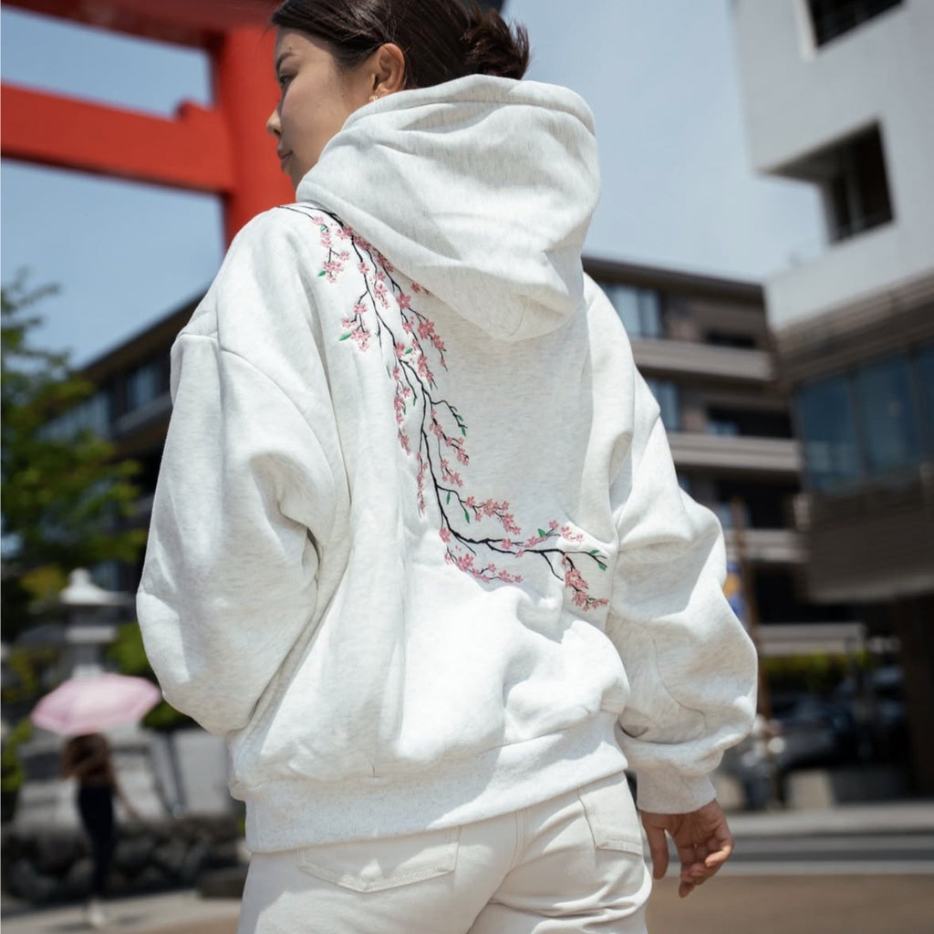 European And American Autumn And Winter Cherry Blossom Chandail à capuche Hommes et femmes Street