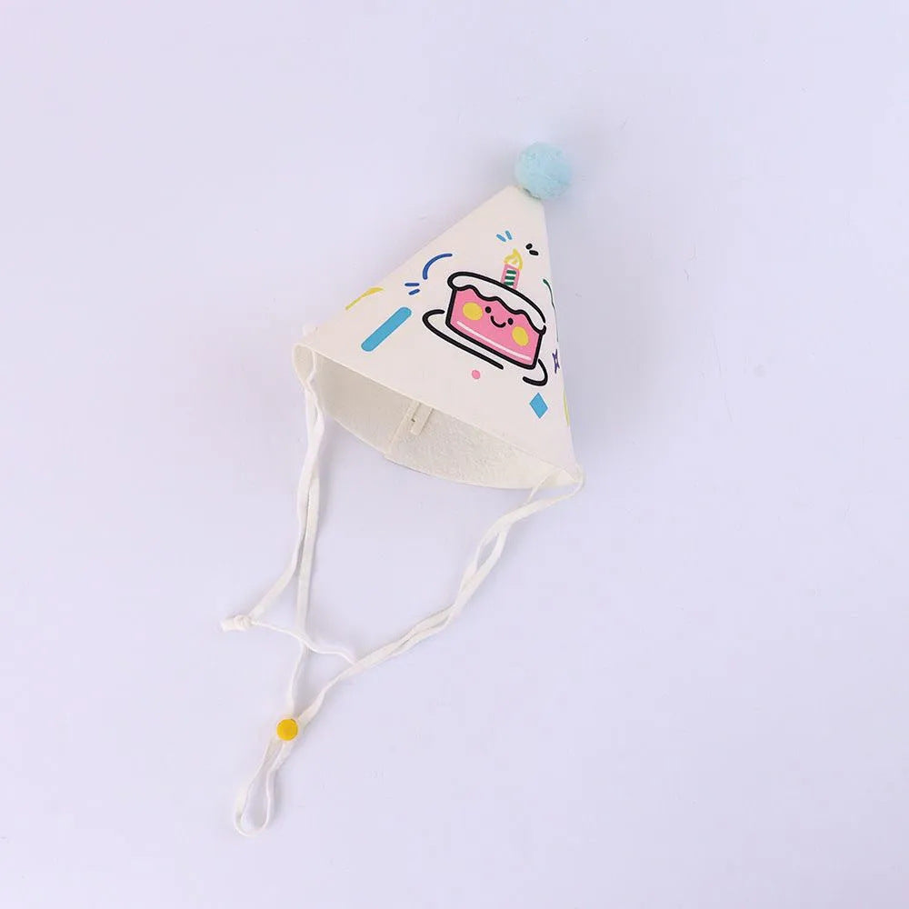 Chat et chien Chapeau d'anniversaire joyeux et ensemble de bib écharpe de cou