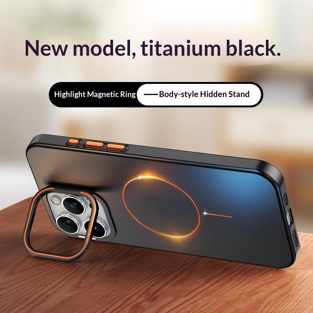 Cas de téléphone magnétique avec une bague fine dorée compatible avec le 17 Pro Max