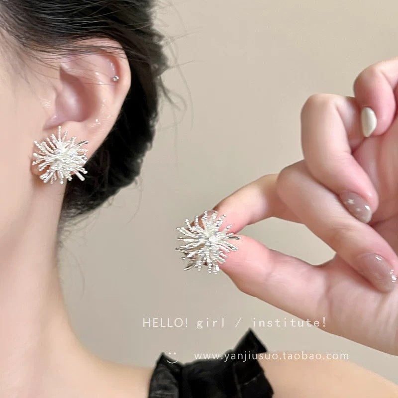 Boucles d'oreilles élégantes femmes Retro Shell Flower Stud