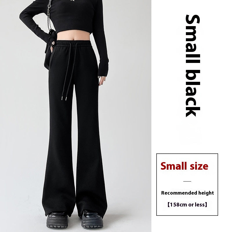 Pantalons de sport légèrement évasés doublés de polaires Pantalons de sport féminins de printemps et d'automne