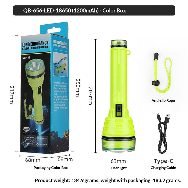 Plongée Forte Lumière Fixe Focus Tête-montée Long Batterie Plongée Tête Lumière de pêche