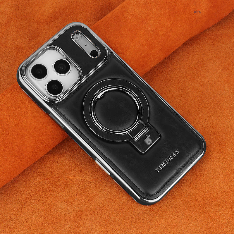 17promax Bracket magnétique résistant à la chute boîtier de téléphone en cuir