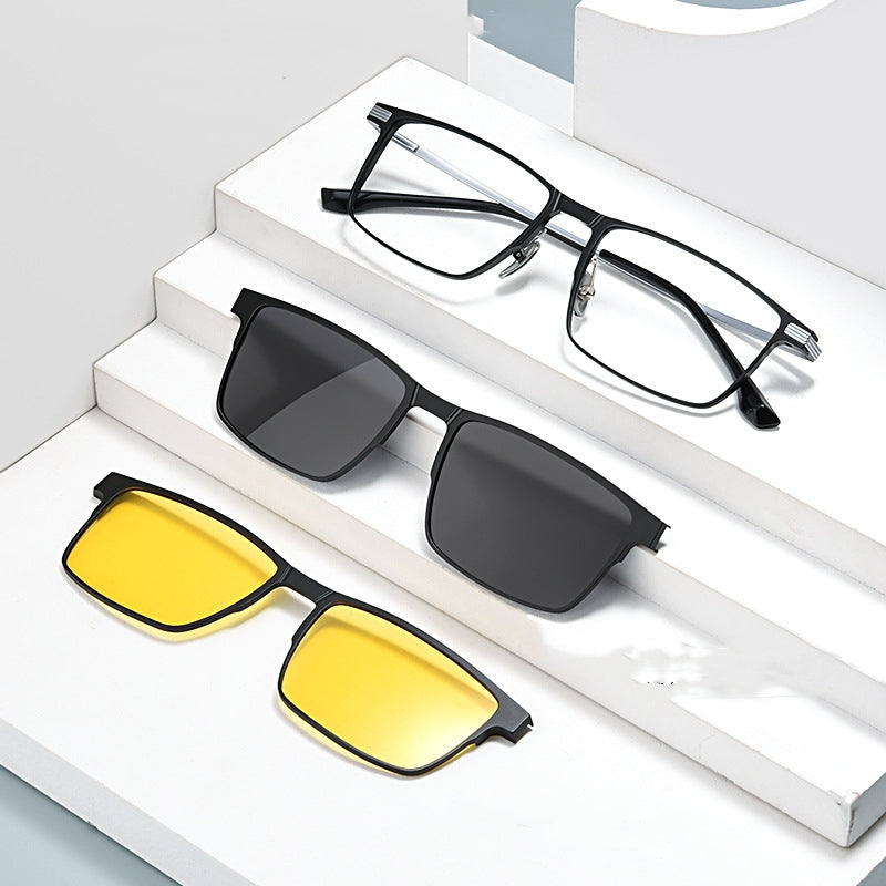 Lunettes de soleil Uv Protection Kit d'aspiration magnétique Miroir Myopia Cadre polarisé