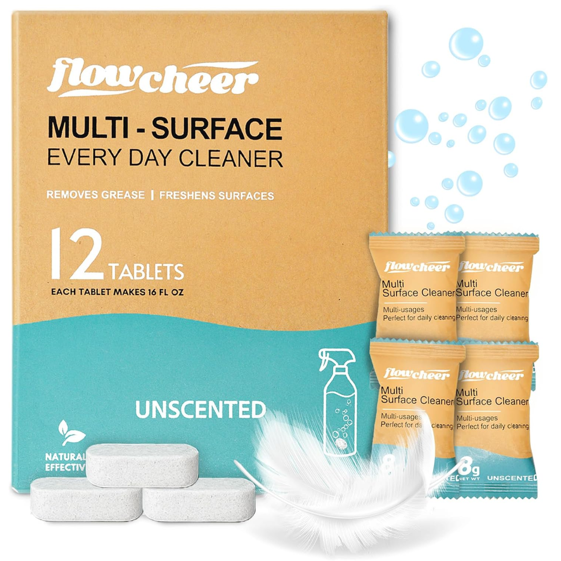 Multi Surface Cleaner Recharges -12 Pack Tout usage Nettoyage Recharge Comprimé fait 192 Fl Oz