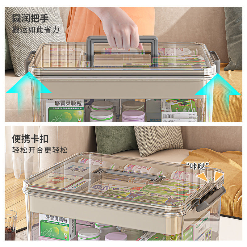 Boîte de rangement ménager Multi-niveau de médecine plastique à grande capacité Organisateur