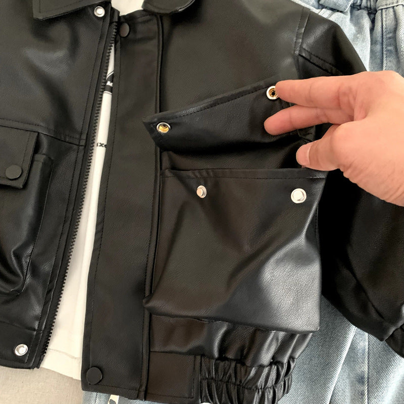Beau et cool veste en cuir garçon