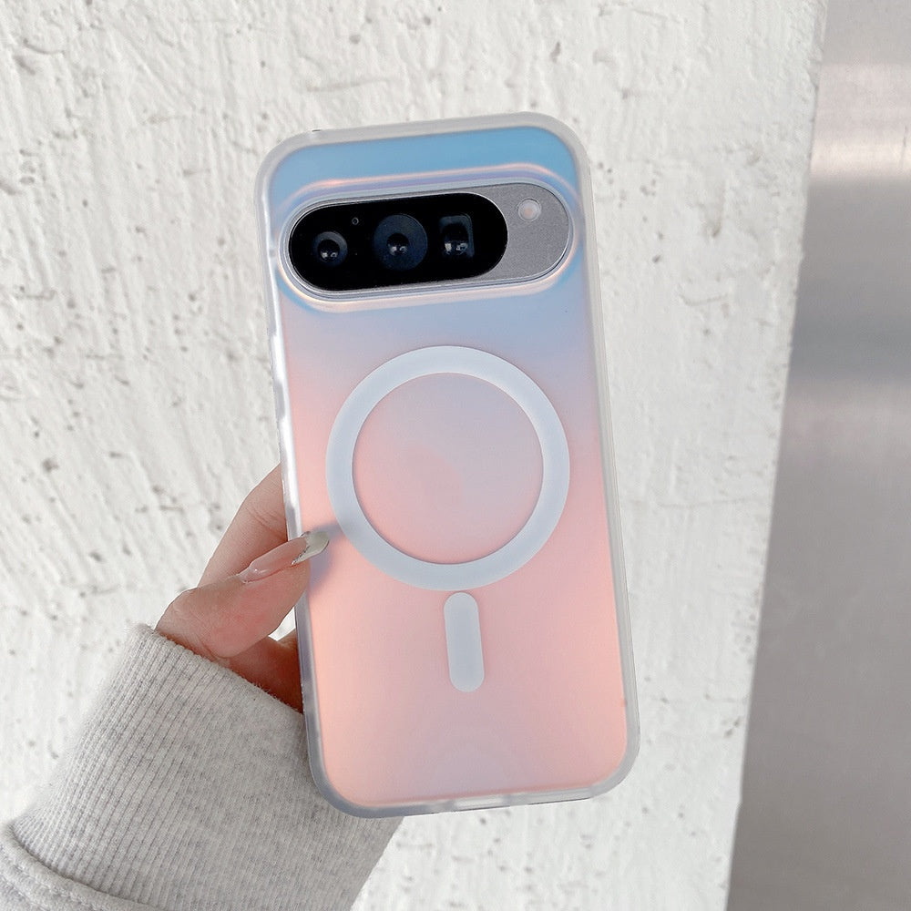 Cas de téléphone magnétique gelé Laser couleur changement de couleur