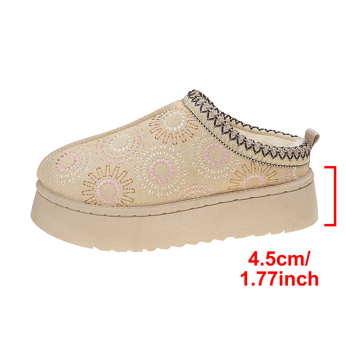 Femmes Chaussures de coton Flèche doublée épais Bottes rembourrées Plus Taille Style ethnique Bottes de neige