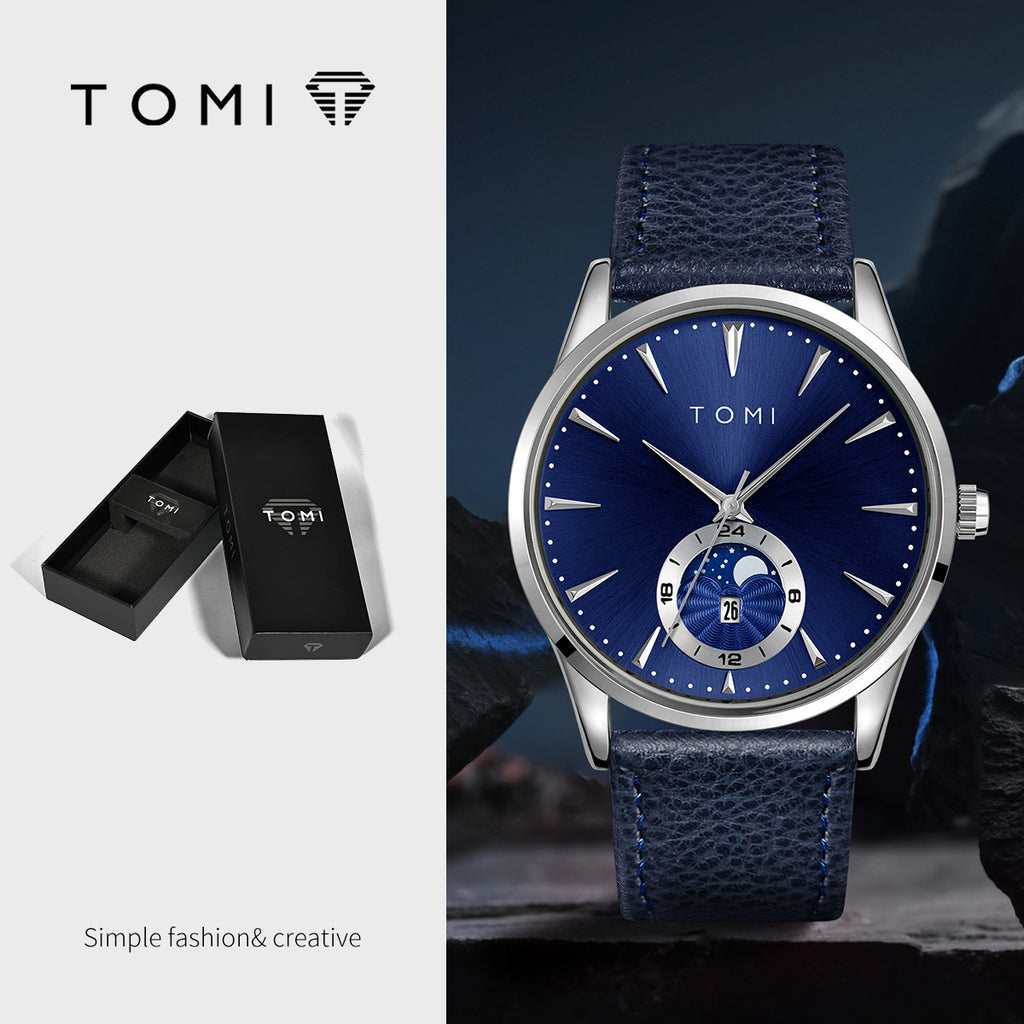 Montre ronde tendance de style coréen pour les hommes et les femmes