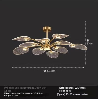 Salle d'étude en acrylique de style nordique Chandelier