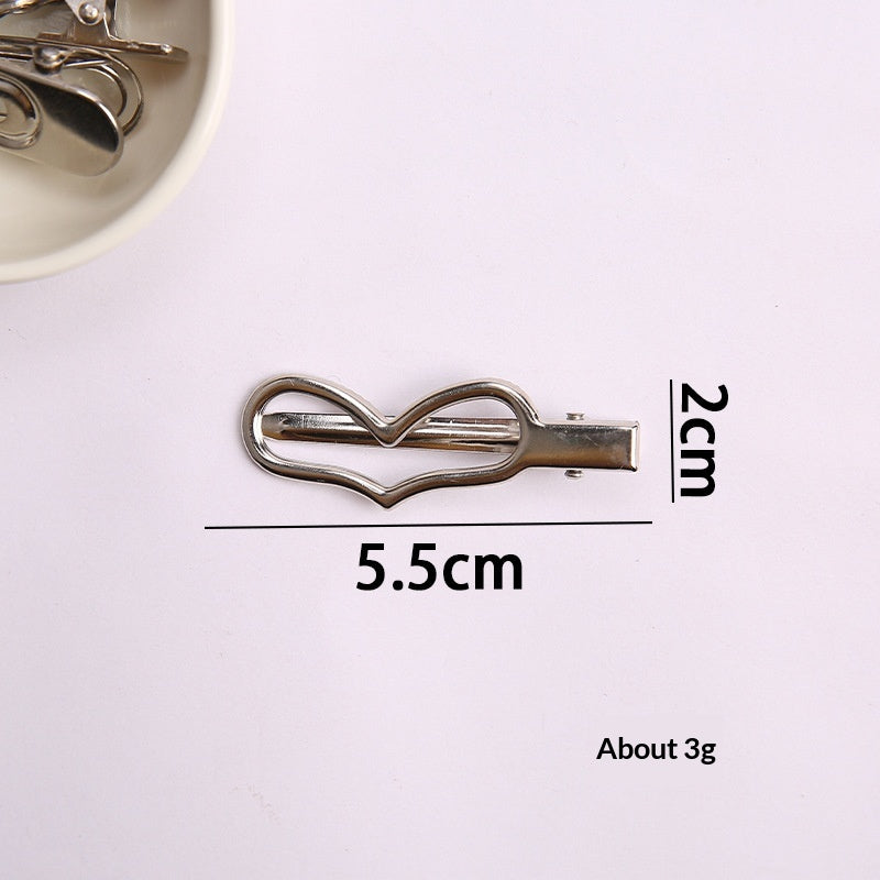 Simple métal argenté cheveux clip style latéral