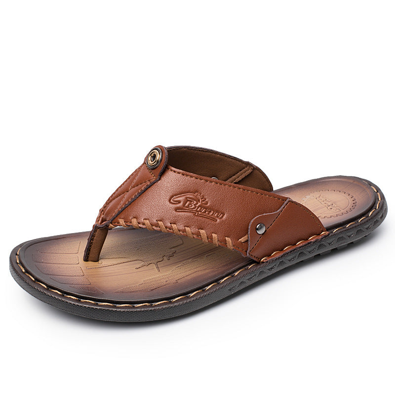 Été Extérieur Flip-flops Casual cuir Plage Sandales Hommes Sandales de grande taille