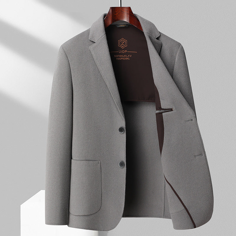 Manteau simple en laine à double face pour les affaires