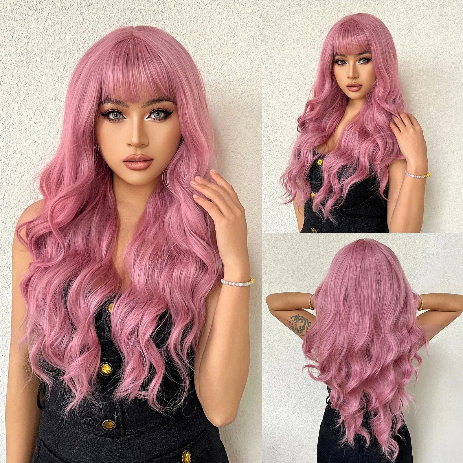 Long cheveux bouclés Perruque pleine tête