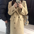 Manteau de laine de style coréen élégant pour femmes