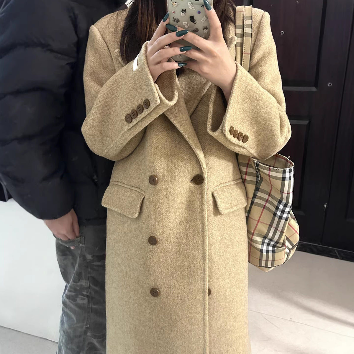 Manteau de laine de style coréen élégant pour femmes