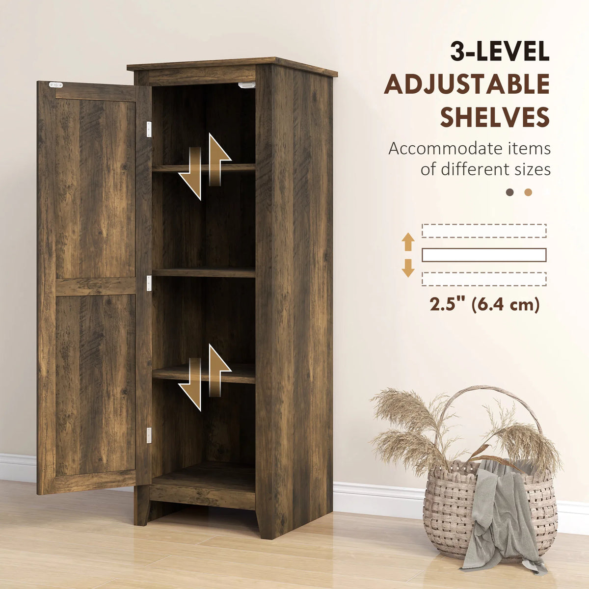 Armoire de rangement de cuisine ferme de 48" avec porte d'étable