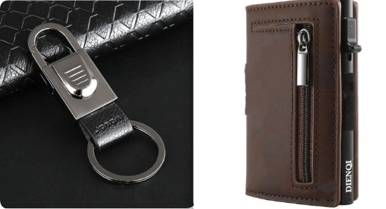 Ancien modèle de fibre de carbone Porte-carte multifonction en cuir pour hommes